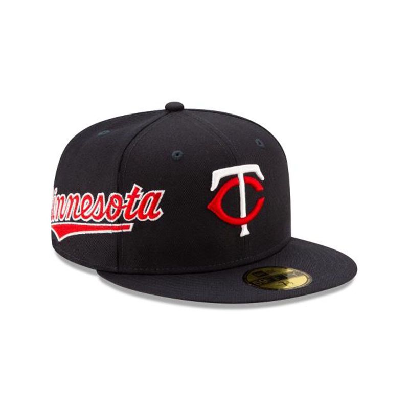 MLB Minnesota Twins Slant 59Fifty Fitted (LTV4562) - Blue New Era Caps